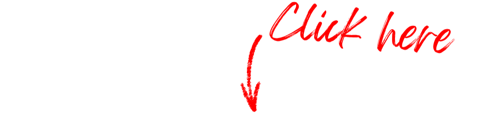 Red lipstick script lettering reads "Click here" with a curved arrow pointing down toward a button.