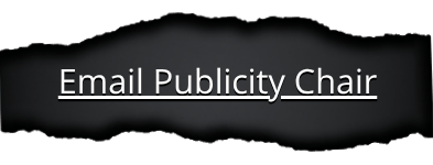 Button text "Email Publicity Chair" in white font revealed hidden under a stretched torn paper strip with black paper background.