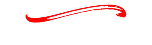 Decorative red lipstick swoosh sweeps from the lower left toward the upper right.