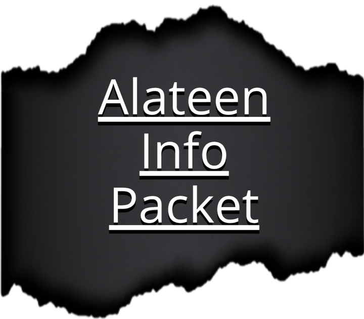 Text "Alateen Info Packet" in white font revealed hidden under a short torn paper strip with black paper background.