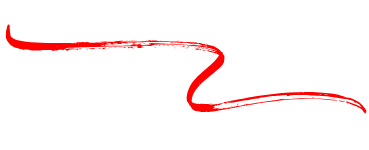 A long, curvy line drawn in bright red lipstick.