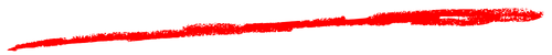 Decorative red lipstick underline stroke slightly uneven and ragged.