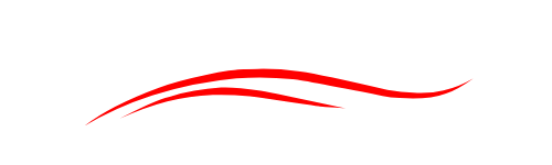 Two thin red curved lines sweep serenely upward with the upper line tapering at the right end.